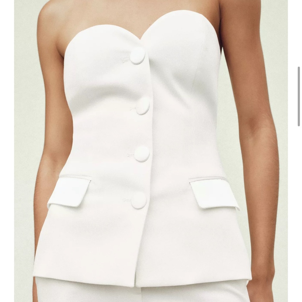 Zara Cream Strapless Top
